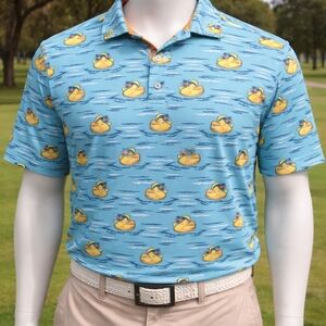 Blue Rubber Duck Golf Polo 🦆⛳️ Size 3XLSuper fun and eye-catching Birdie Bound